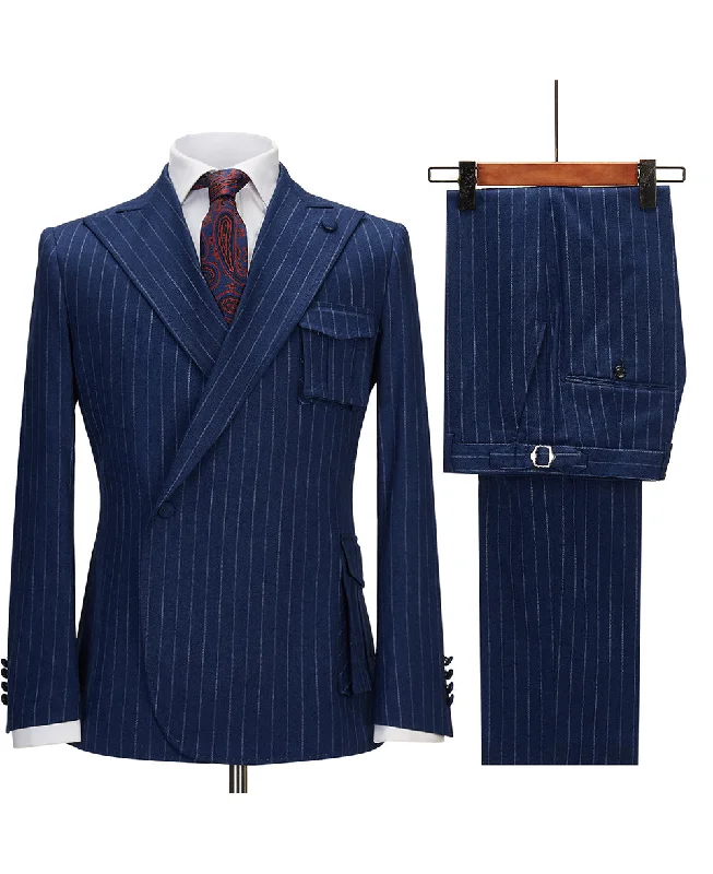 All-Purpose Wear 2 Pieces Single Button Peak Lapel Men Suit (Blazer+Pants)