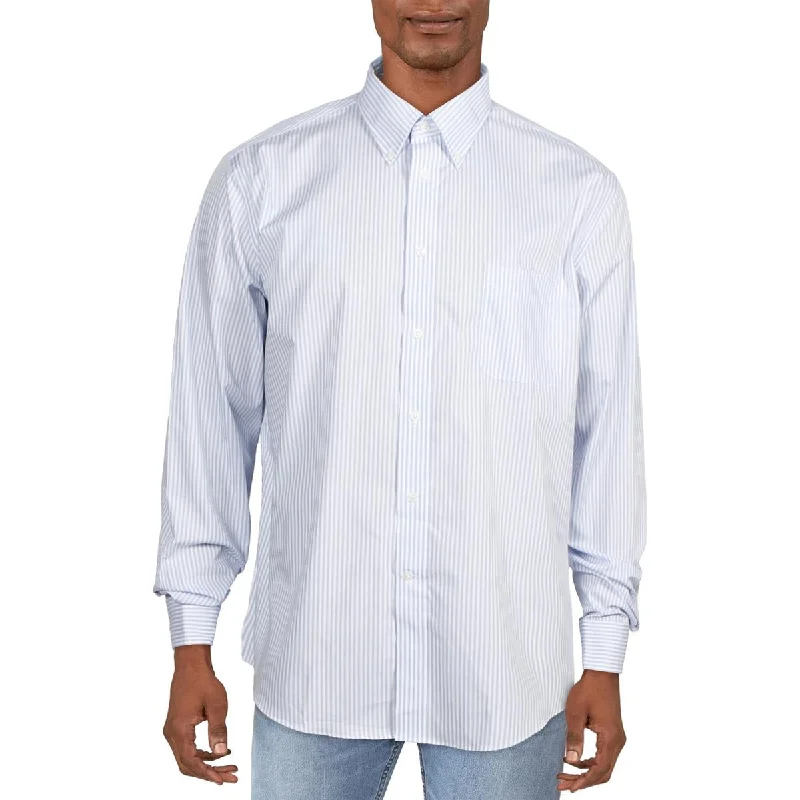 Casual Denim Lauren Ralph Lauren Mens Button-Down Striped Dress Shirt