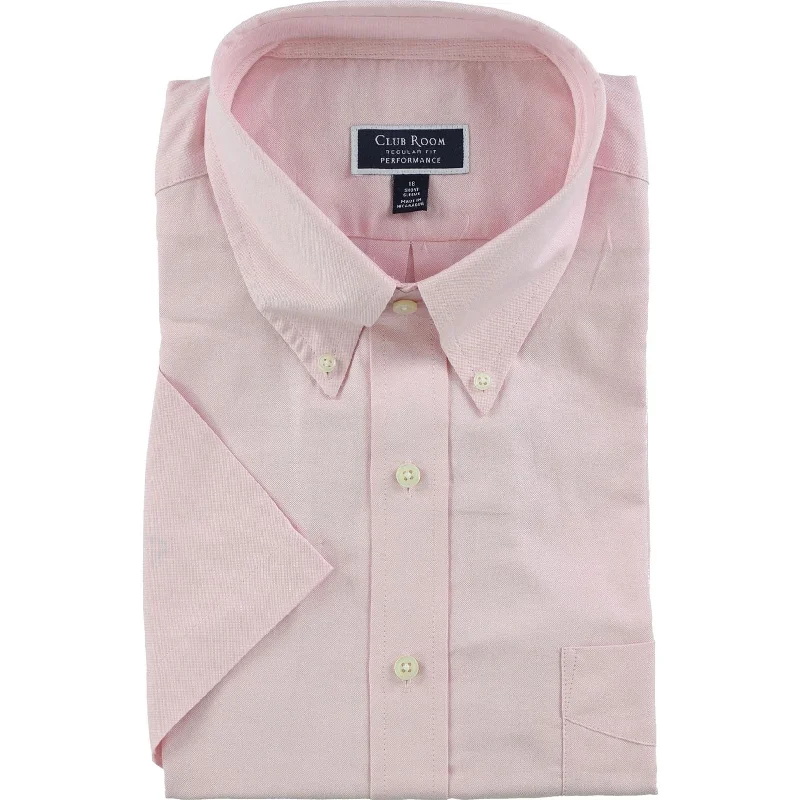 Active Comfort Club Room Mens Wrinkle-Resistant Button Up Dress Shirt