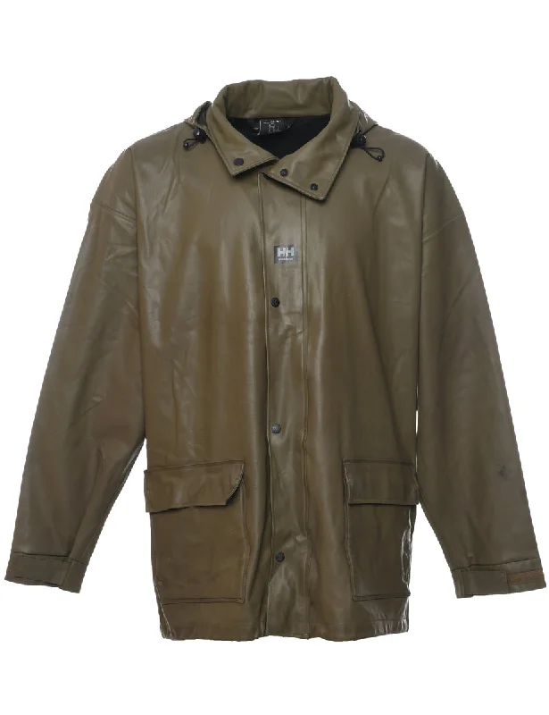 Effortless Style Olive Green Raincoat - XL
