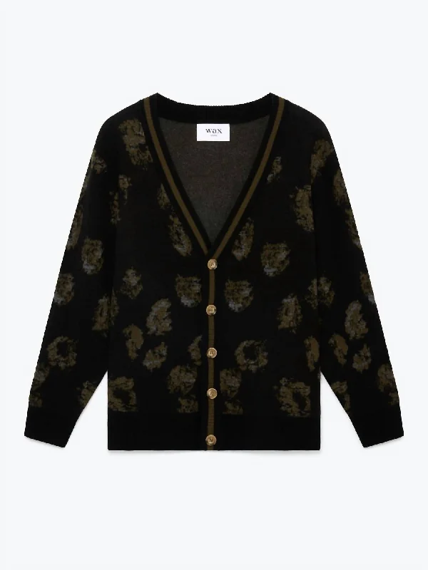 Cozy Apparel Men's Schill Cardigan In Black/khaki
