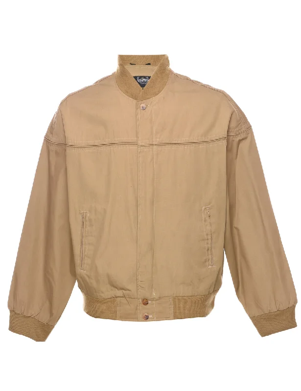 Relaxed Wear Beige Bomber Jacket - L