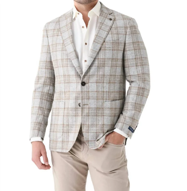 Active Comfort Kelling Plaid Soft Jacket - Regular Length In British Grey