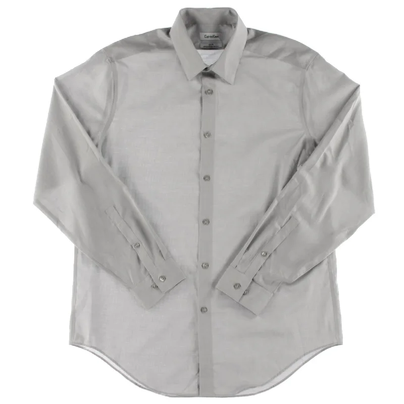 Simple Outfits Calvin Klein Mens Long Sleeve Point Collar Dress Shirt