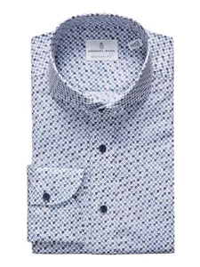 Premium Comfort Geometric Printed Poplin Stretch Shirt SF19230