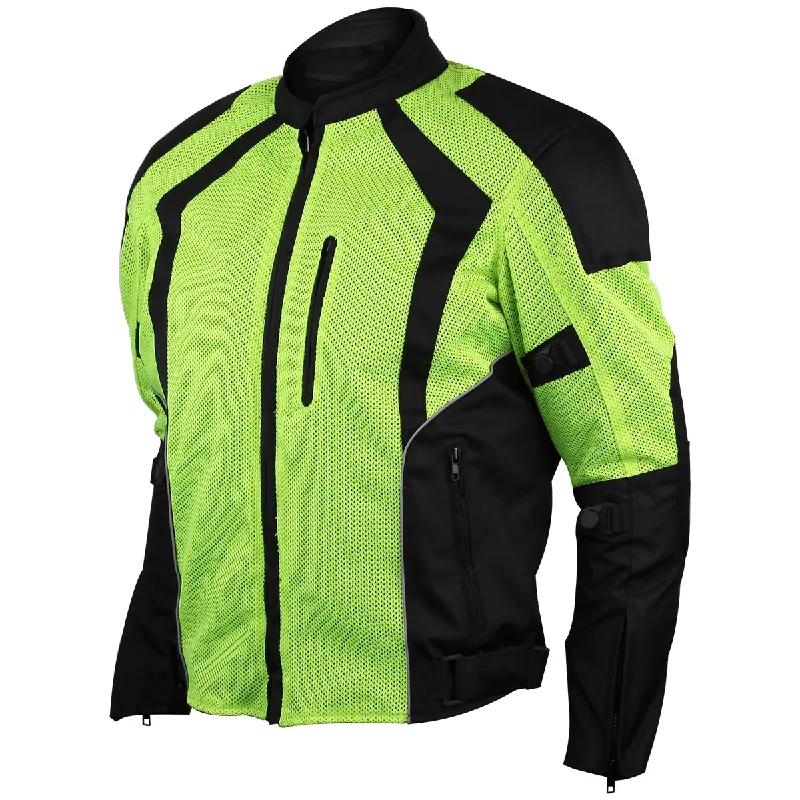 Outdoor Gear VL1623HG Mens Hi-Vis Mesh Motorcycle Jacket with CE Armor