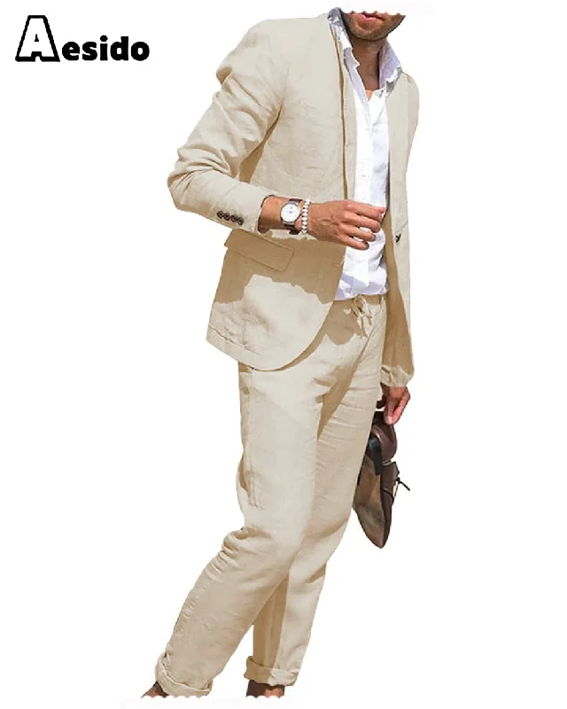 Everyday Comfort 2 Pieces Casual Mens Suit Regular Fit Notch Lapel For Leisure (Blazer + Pants)