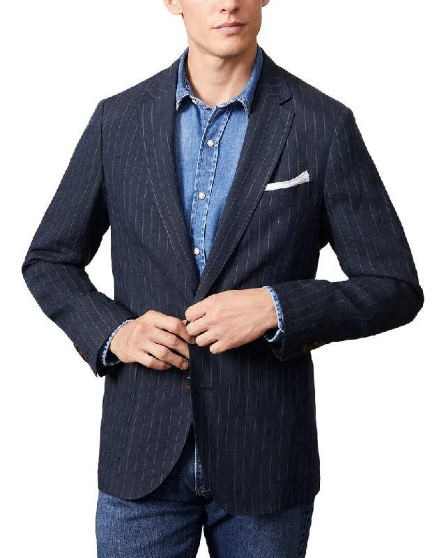 Casual Essentials J.McLaughlin Pinstripe Lisbon Linen Shirt