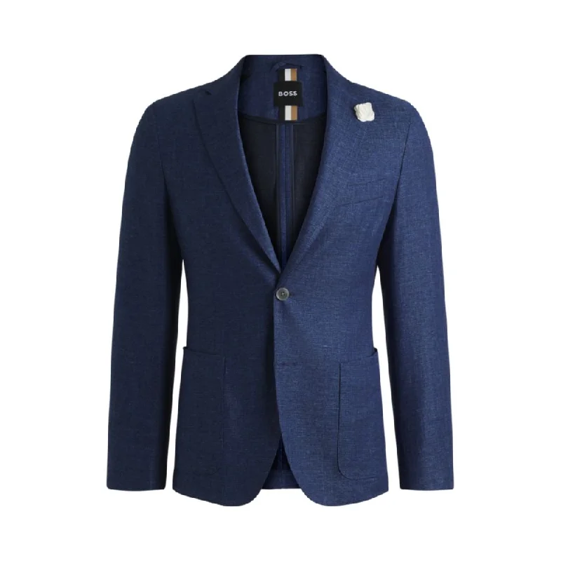 Effortless Comfort Slim-fit blazer in micro-patterned fabric