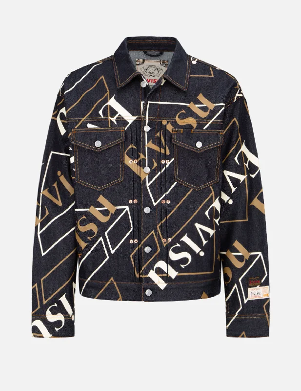Sporty Chic Logo Monogram Denim Jacket