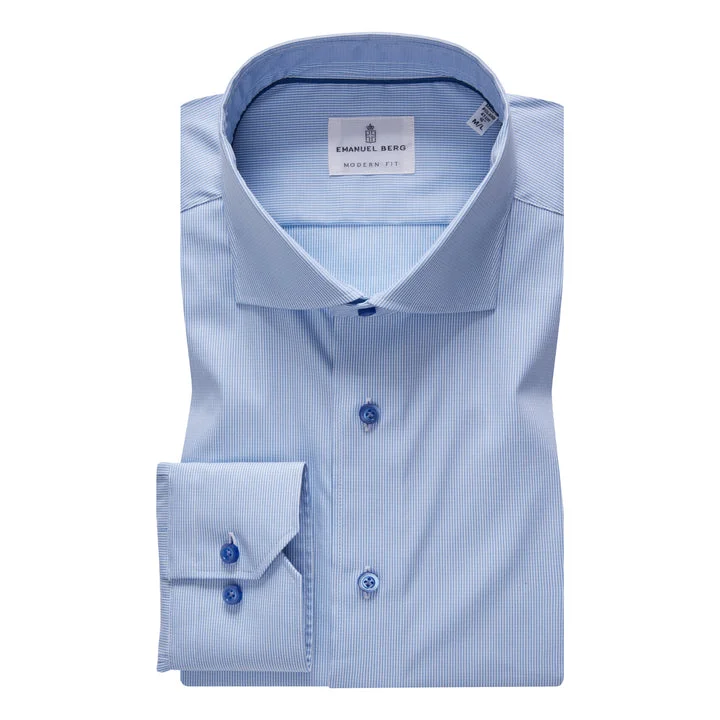 Sporty Suits Modern Performance Stretch Dress Shirt MF717296BY Bright Blue