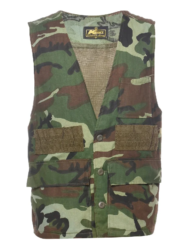 Everyday Comfort Camouflage Print Waistcoat - L