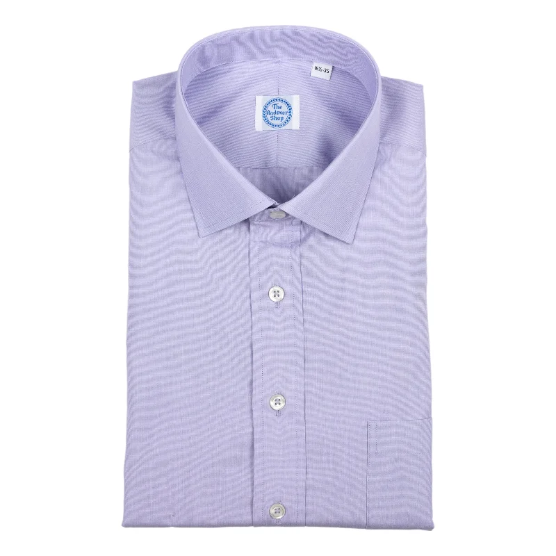Comfortable Outfits Purple End-on-End Spread Collar Dress Shirt