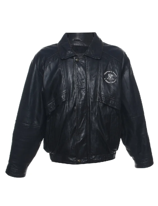 Street Gear Black Leather Jacket - L