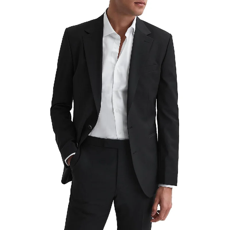 Relaxed Wear Mens Wool Blend Suit Separate Two-Button Blazer