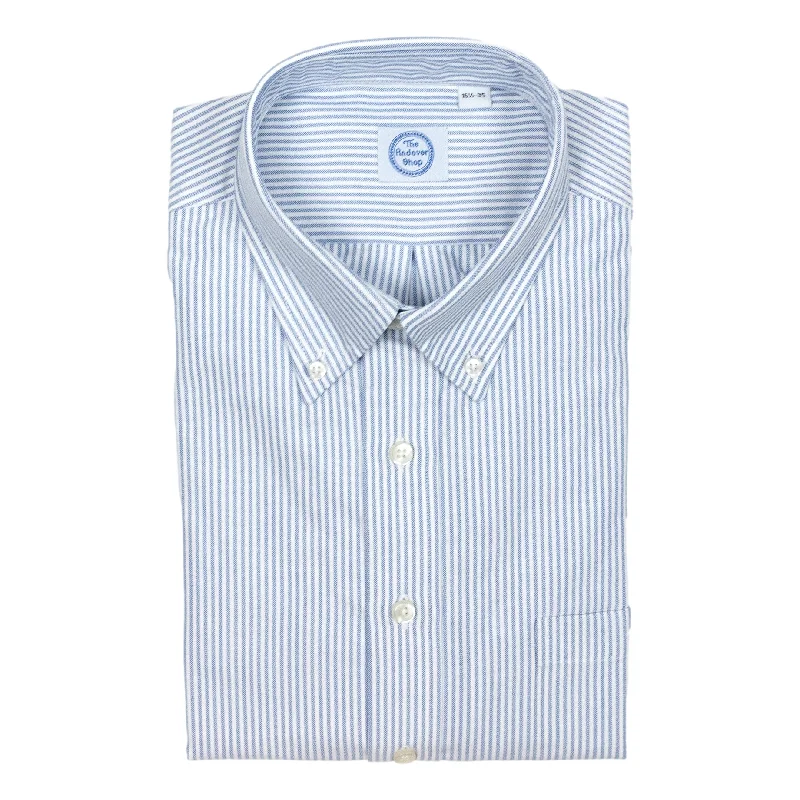 Everyday Outfits Blue Stripe Oxford Button Down Dress Shirt