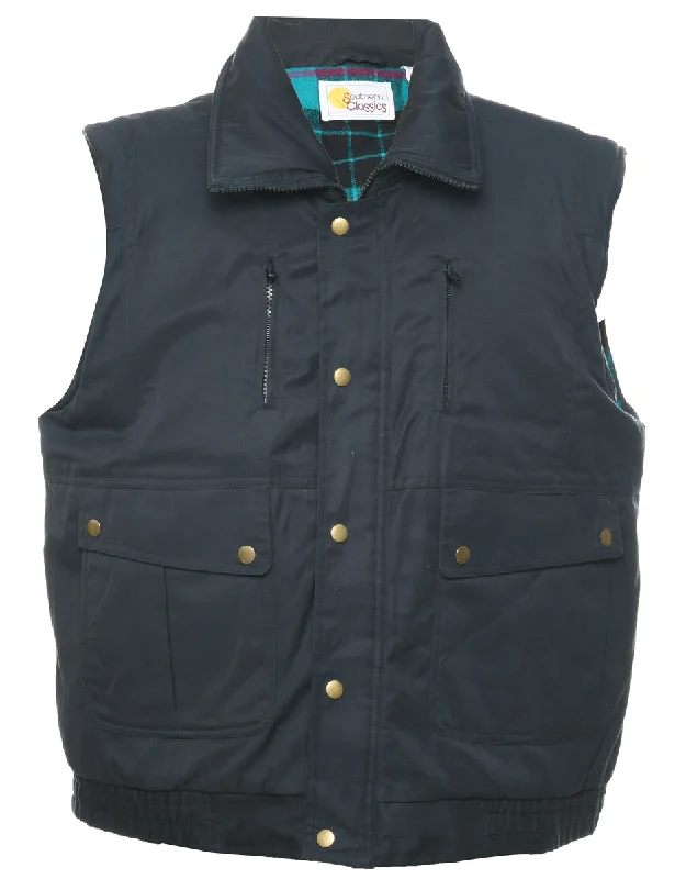 Tailored Comfort Black Puffer Vest - L