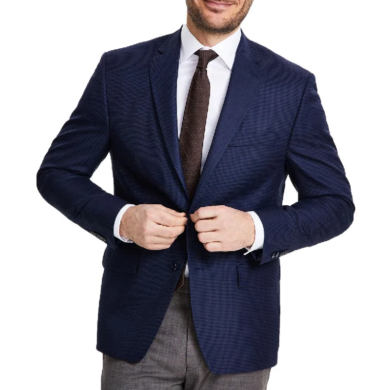 Everyday Comfort Kent Mens Houndstooth Polyester Two-Button Blazer