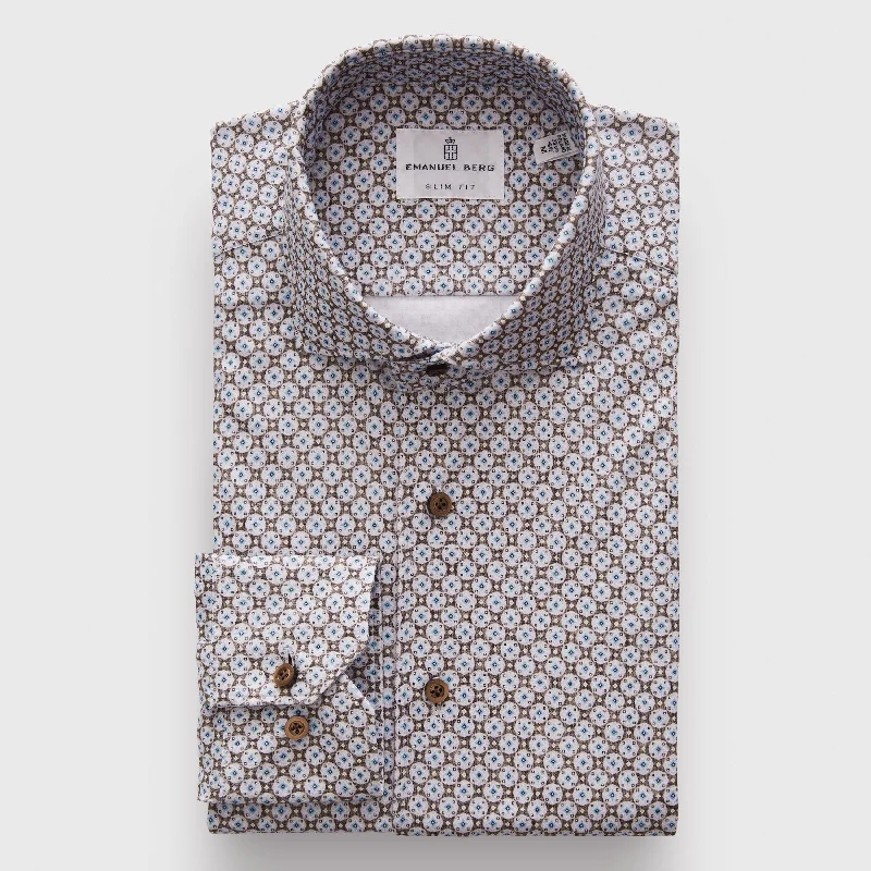 Functional Fashion Modern 4Flex Stretch Knit Shirt SF18647 Medium Brown