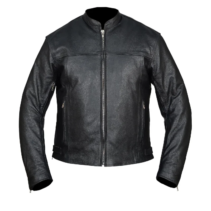 Relaxed Looks HMM544 High Mileage Men's Black Vented Premium Leather Scooter Jacket