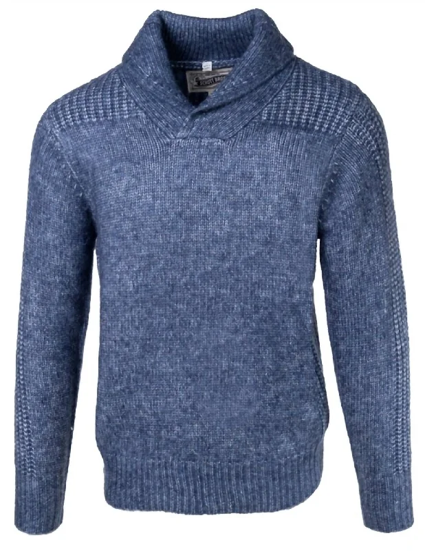 Urban Apparel Midweight Triple Blend Shawl Collar Sweater In Grey