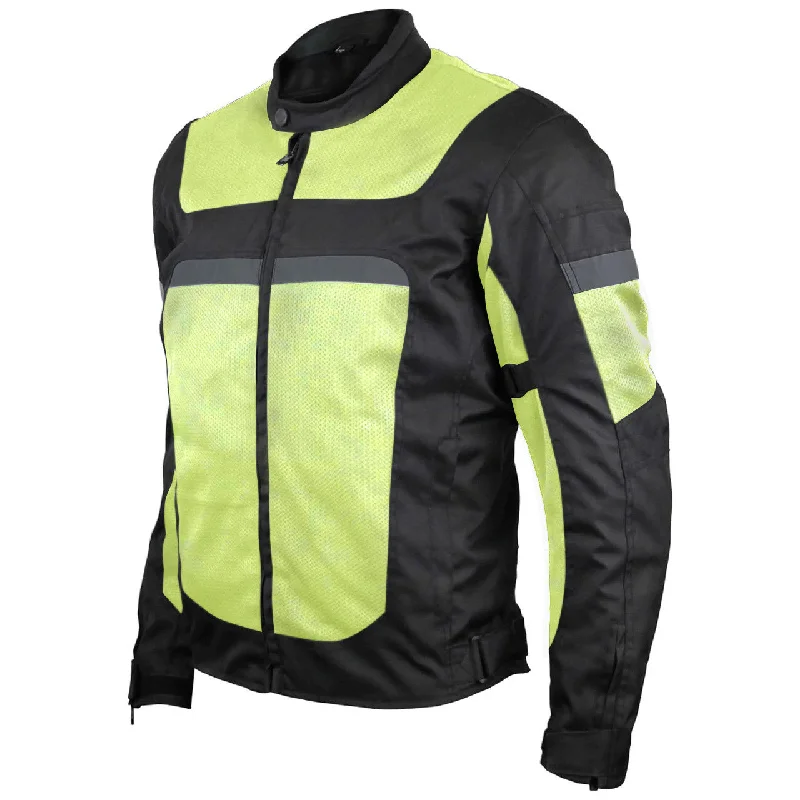 Trendy Apparel VL1625HG Windbreaker Hi-Vis Mesh/Textile CE Armor Motorcycle Jacket