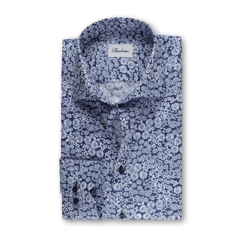 Relaxed Wardrobe Fitted Body Long Sleeve Shirt Floral  6127518330181