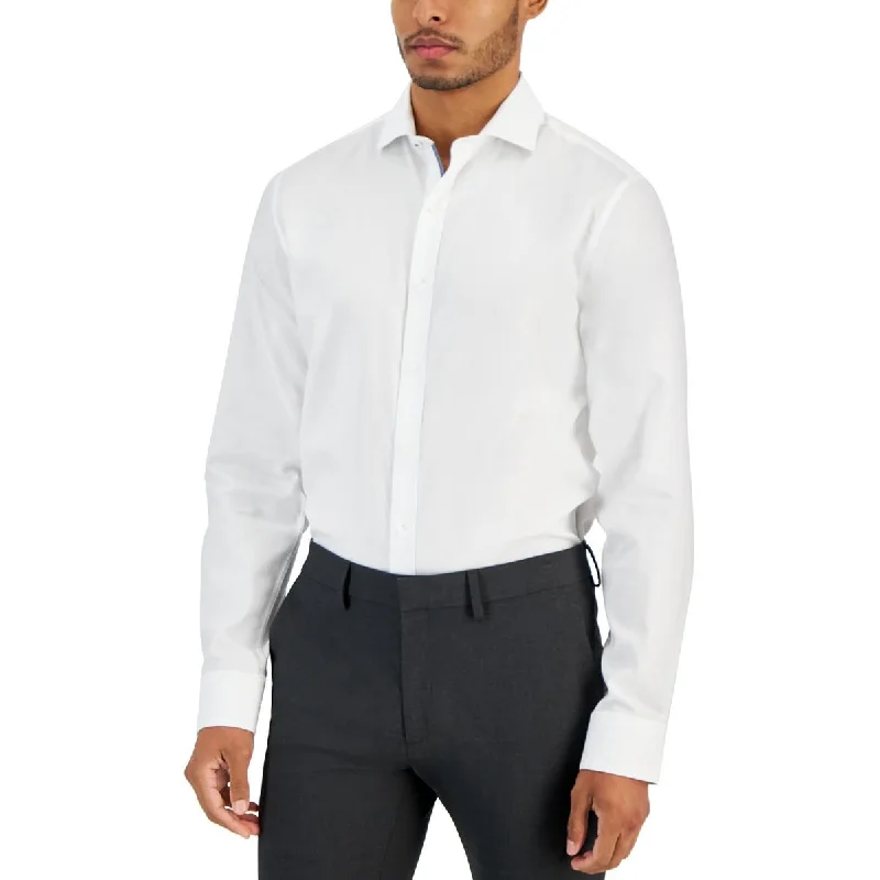 Sporty Styles Bar III Mens Textured Cotton Button-Down Shirt