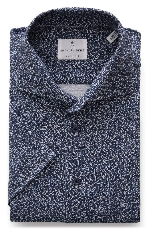Relaxed Wear Premium Quality Jersey Knit Short Sleeve Shirt SF18585 Dark Blue