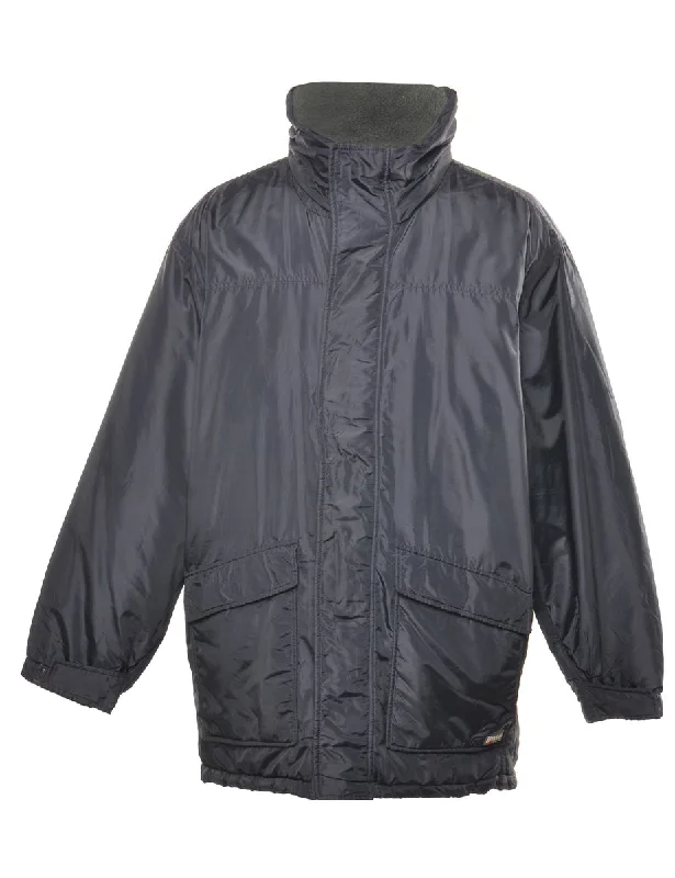 Effortless Style Navy Classic Zip-Front Jacket - XL