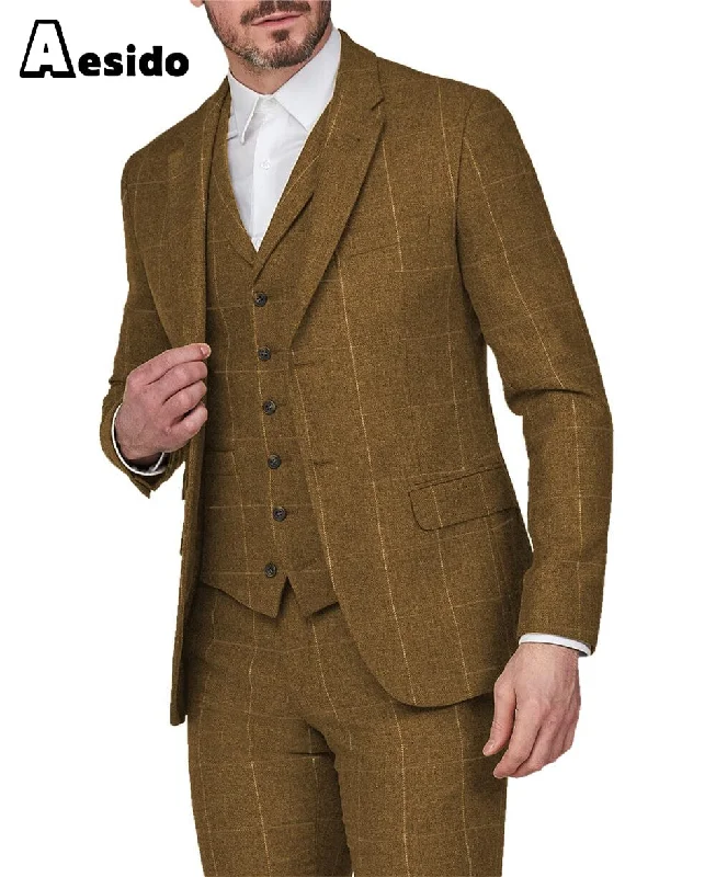 Everyday Essentials 3 Piece Business Notch Lapel Men's Suit（Blazer+Vest+Pants）
