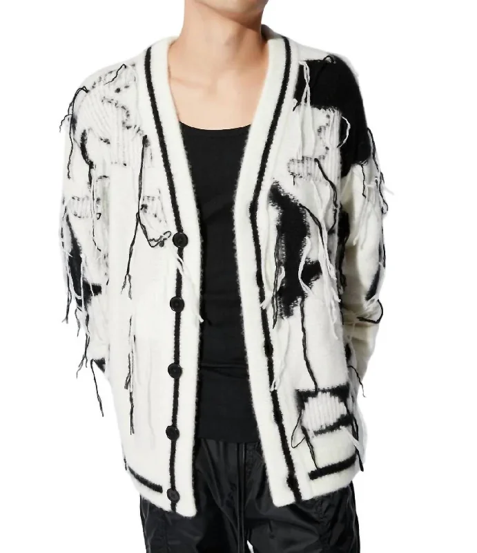 Comfortable Shirts Zephyr Sweater In Black Abstract