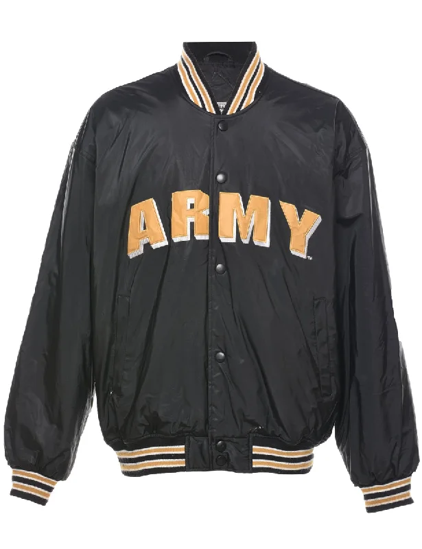 Fashion Basics Army Embroidered Bomber Jacket - L