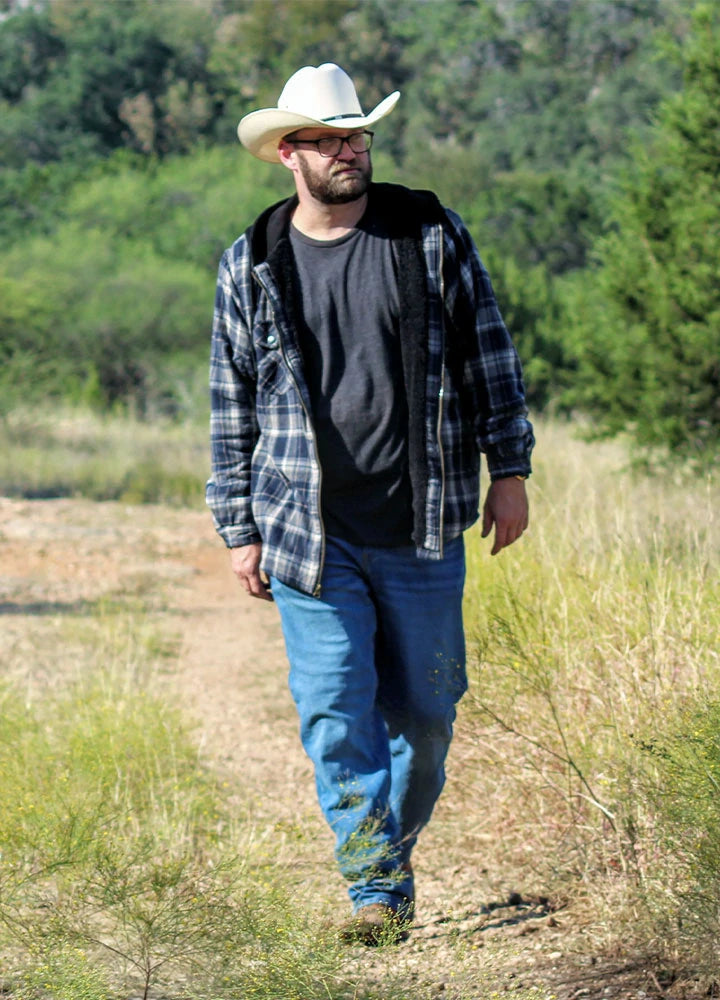 Premium Outfits Men's Sherpa Lined Flannel Shirt Jacket with Hood,Plaid Shirt-Jac
