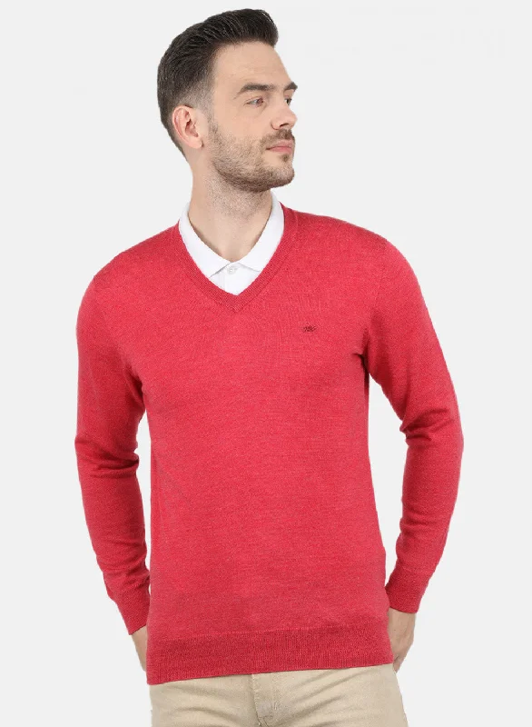 Minimalist Style Men Brown Solid Pullover