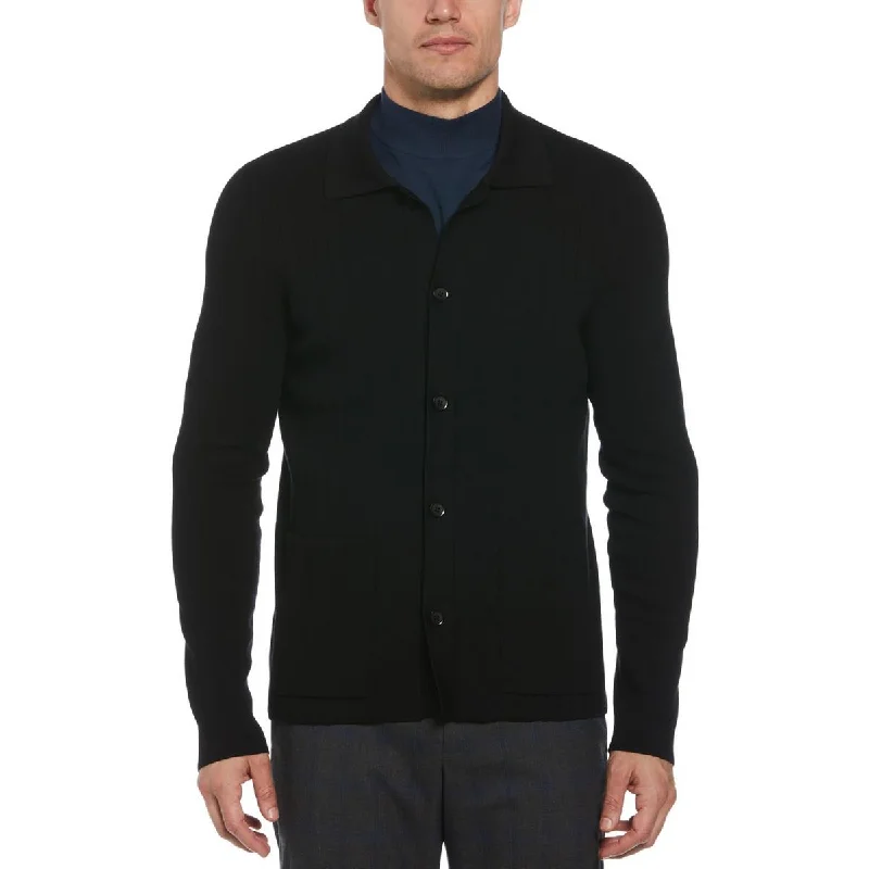 Outdoor Wear Mens Collar Knit Cardigan Sweater
