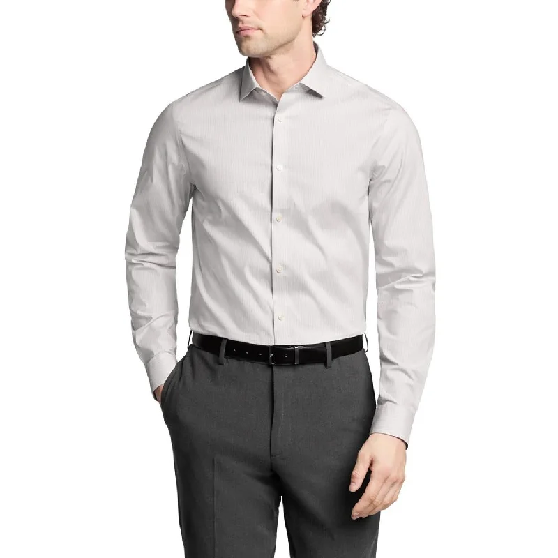Fashion Comfort Calvin Klein Mens Plaid Cotton Button-Down Shirt