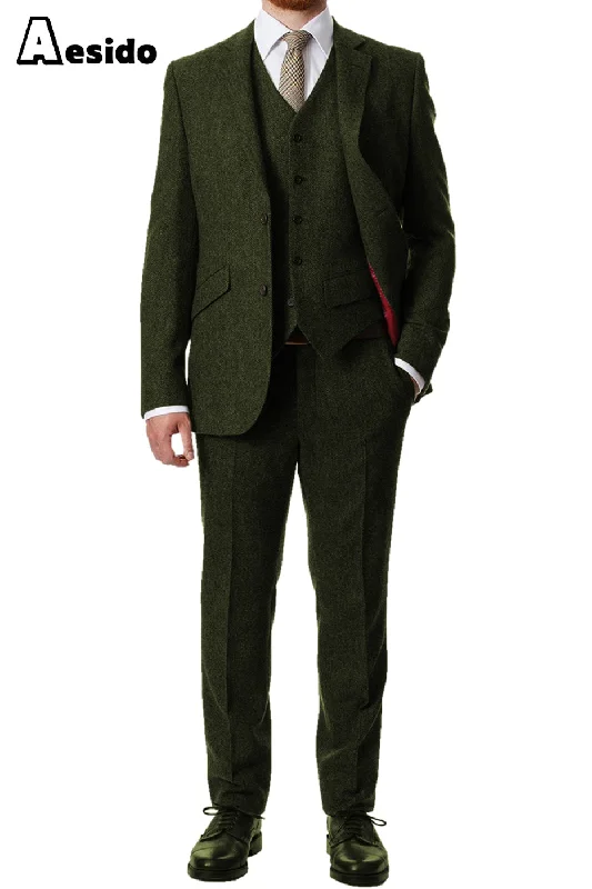 Casual Comfort 3 Piece Notch Lapel Men's Suit（Blazer+Vest+Pants）