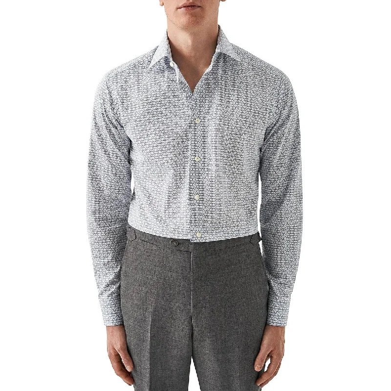 Timeless Style Eton Mens Printed Cotton Button-Down Shirt