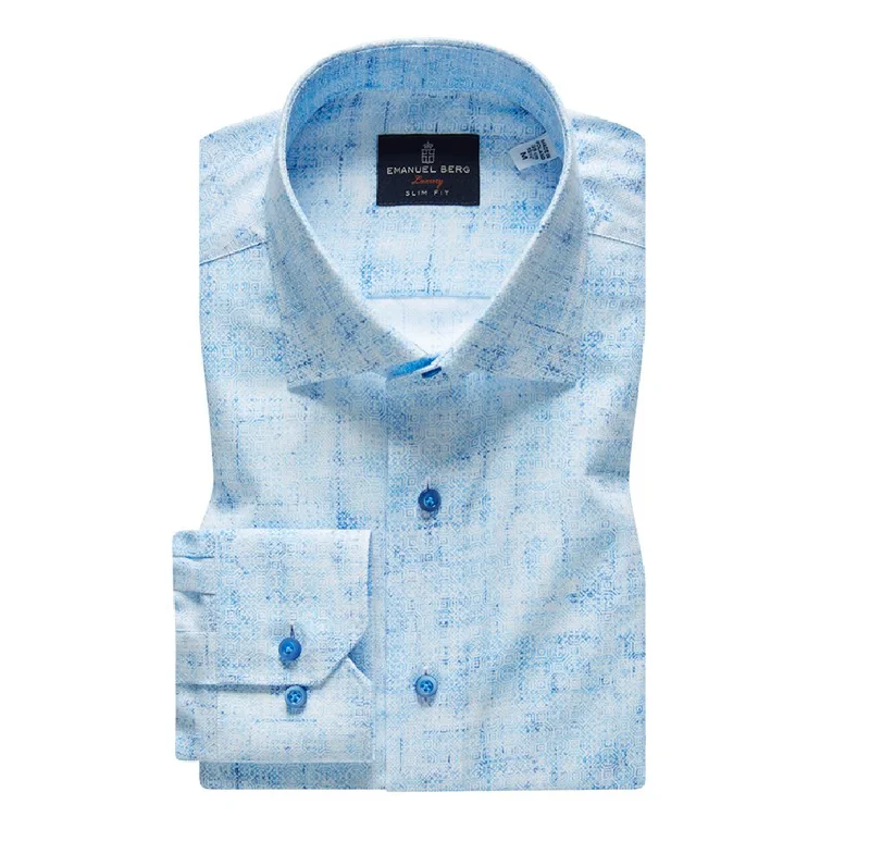 Minimalist Style Emanuel Berg Dobby Sport Luxury Long Sleeve Shirt