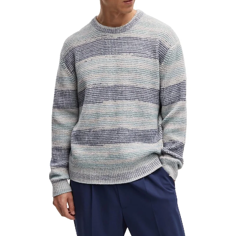 Luxury Comfort Mens Striped Knit Pullover Sweater