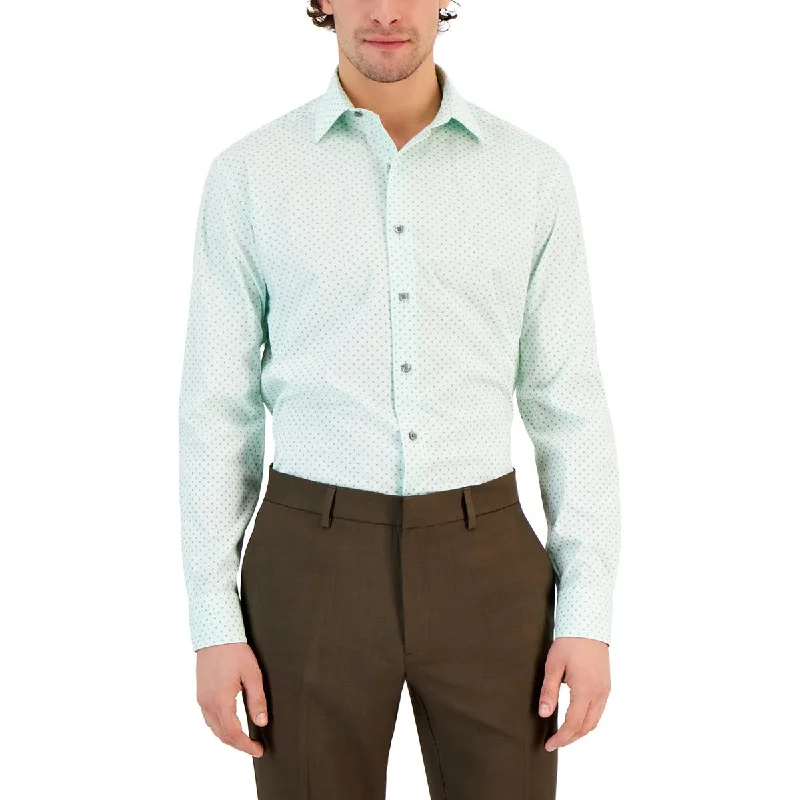 Active Gear Alfani Mens Geometric Stretch Button-Down Shirt
