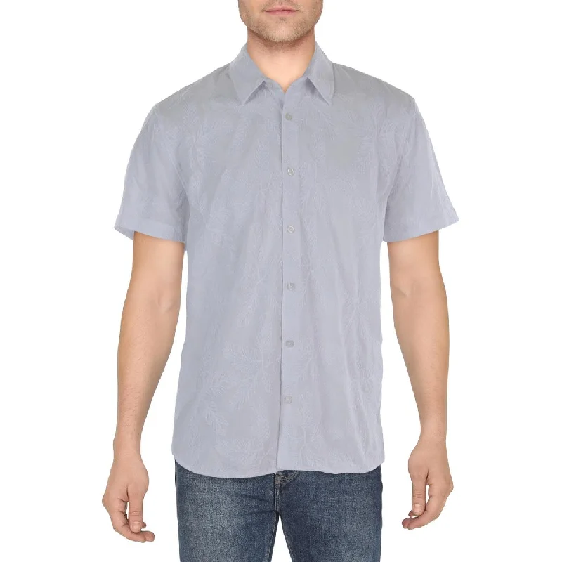 Lightwear Options Guess Mens Leave Print Shgo Button-Down Shirt