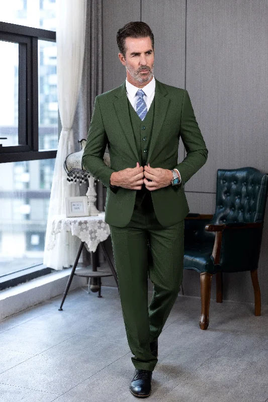 Casual Jackets 3 Piece Busines Notch Lapel Men's Suit (Blazer+Vest+pants）