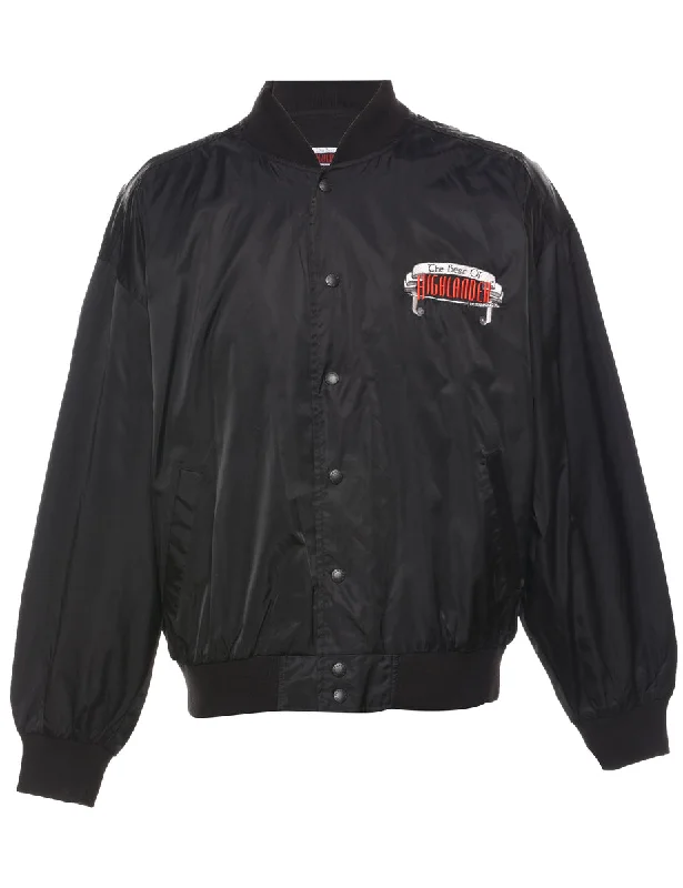 Lounge Wear Nylon Bomber Jacket - L