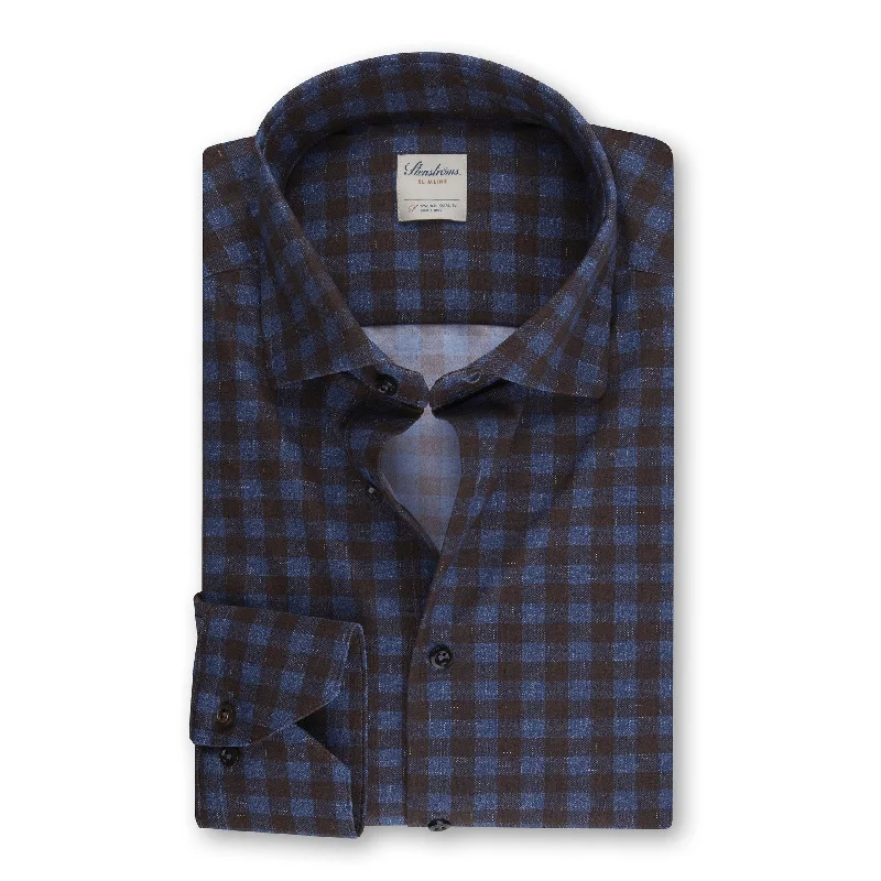 Casual Comfort Fitted Body Casual Checked Jersey Stretch Shirt Art. no: 8600008452273