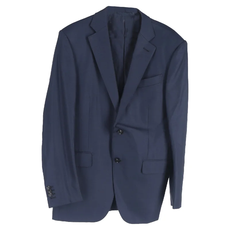 Versatile Style Ermenegildo Zegna Single-Breasted Blazer and Trousers Set in Navy Blue Wool