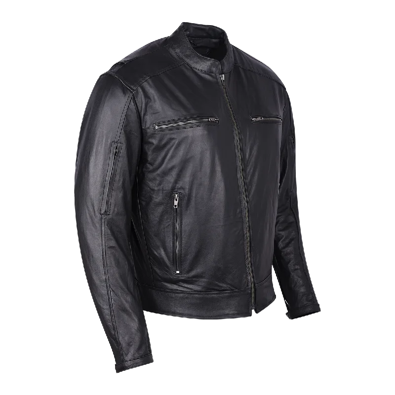 Lightwear Options *Closeout* HMM543 High Mileage Premium Men's Black Leather Jacket