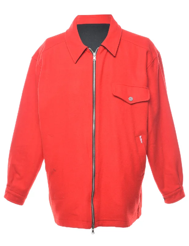 Modern Comfort Zip-Front Red Classic Jacket - L