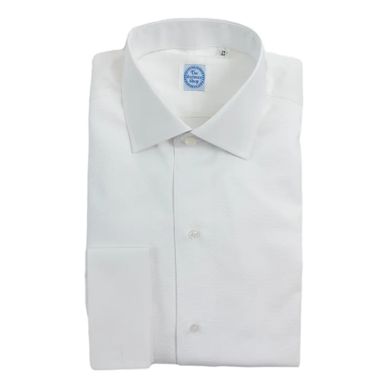 Classic Wear White Pique Bib Spread Collar Tuxedo Shirt